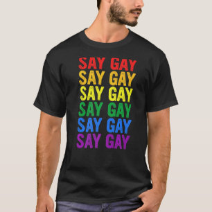 Vintage Say Gay We Say Gay Florida Lgbt Pride Mont T-Shirt