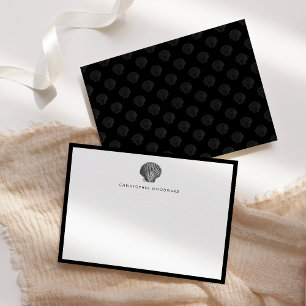 Vintage Scallop Seashell Personalised Black Card