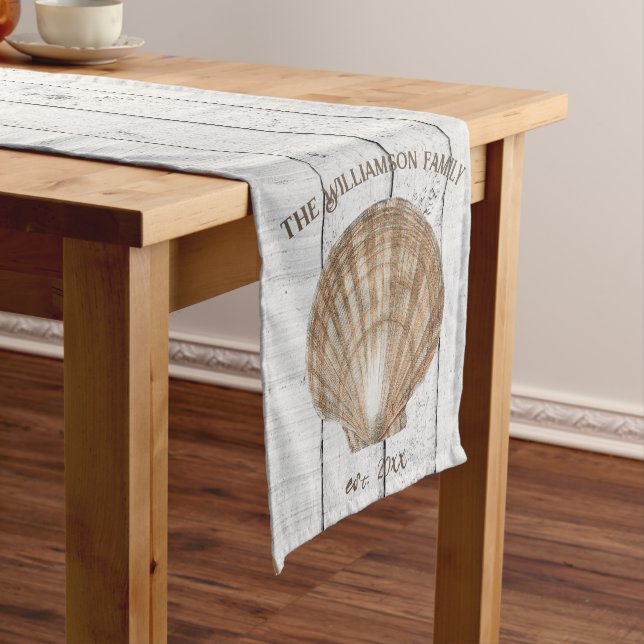 Vintage Scallop Shell Short Table Runner (In Situ)