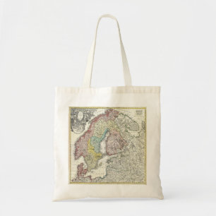 Vintage Scandinavia Map Tote Bag