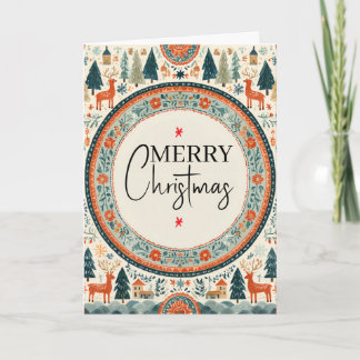 Vintage Scandinavian Christmas Winter Wonderland Card
