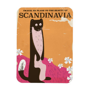 Vintage Scandinavian travel poster. Magnet