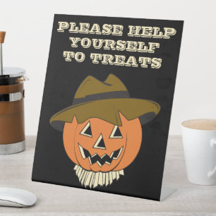 Vintage Scarecrow Pedestal Sign
