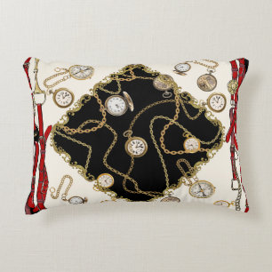 Vintage Scarf: Chain Clock Pattern Decorative Cushion