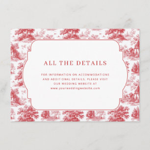 Vintage Scarlet Château Wedding Enclosure Card