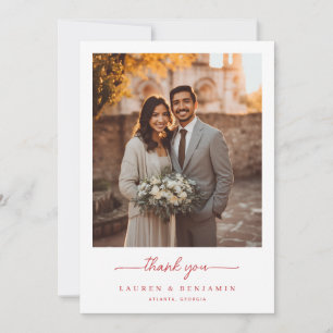 Vintage Scarlet Château Wedding Thank You Card