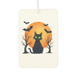 Vintage Scary Christmas Cat Costume Retro Cat Moon Car Air Freshener