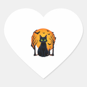 Vintage Scary Christmas Cat Costume Retro Cat Moon Heart Sticker