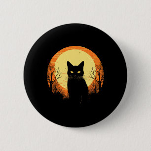Vintage Scary Halloween Black Cat Costume Retro Mo 6 Cm Round Badge