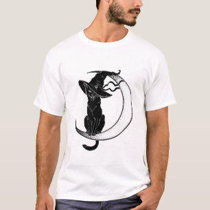 Vintage Scary Halloween Black Cat Costume Shirt