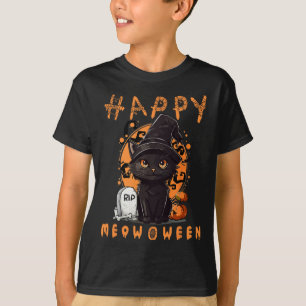 Vintage Scary Halloween Black Cat Costume T-Shirt