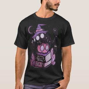 Vintage Scary Halloween Black Cat Costume Witch Ha T-Shirt