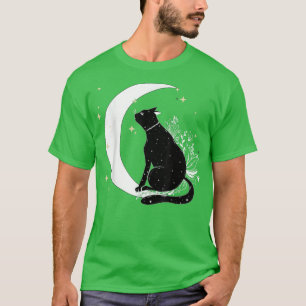 Vintage Scary Halloween Black Cat Costume Witch Ha T-Shirt