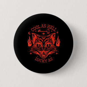 Vintage Scary Halloween Black Cat T-Shirt1 6 Cm Round Badge