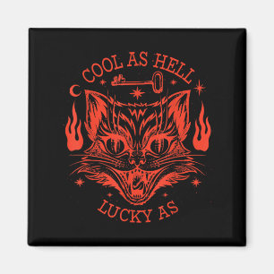 Vintage Scary Halloween Black Cat T-Shirt1 Magnet