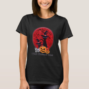 Vintage Scary Halloween Black Cat Witch Fall Seaso T-Shirt