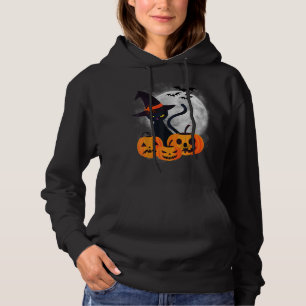 Vintage Scary Halloween Costume Black Cat Witch Ha Hoodie