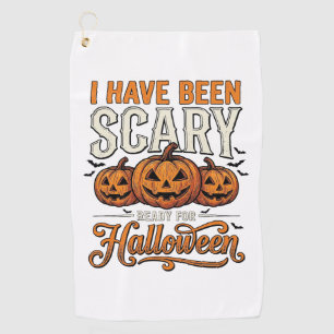 Vintage Scary Halloween Pumpkin Shirt Design_1 Golf Towel