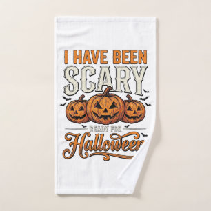 Vintage Scary Halloween Pumpkin Shirt Design_1 Hand Towel