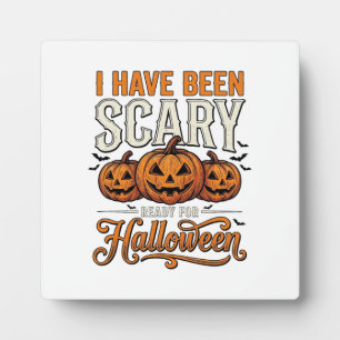 Vintage Scary Halloween Pumpkin Shirt Design_1 Plaque