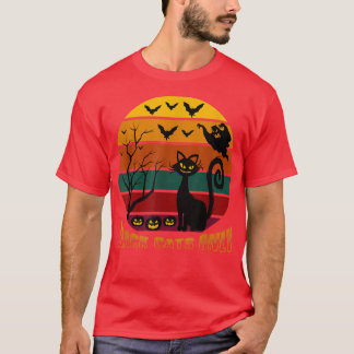 Vintage Scary Pumpkin Black Cats Only  T-Shirt
