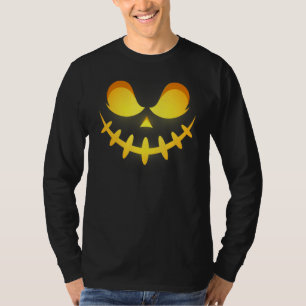 Vintage Scary Pumpkin Face Jack O Lantern Hallowee T-Shirt