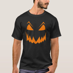 Vintage Scary Pumpkin Face Jack O Lantern Hallowee T-Shirt