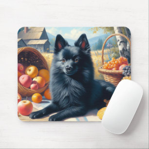 Vintage Schipperke Puppy Painting Mouse Pad
