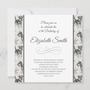 Vintage Schnauzer Lover Birthday Party Invitation