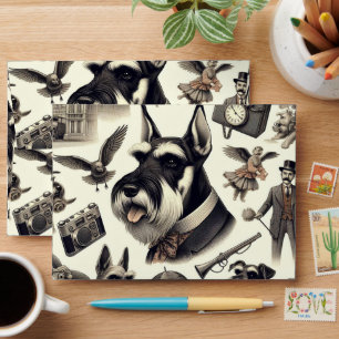 Vintage Schnauzer  Seamless Envelope