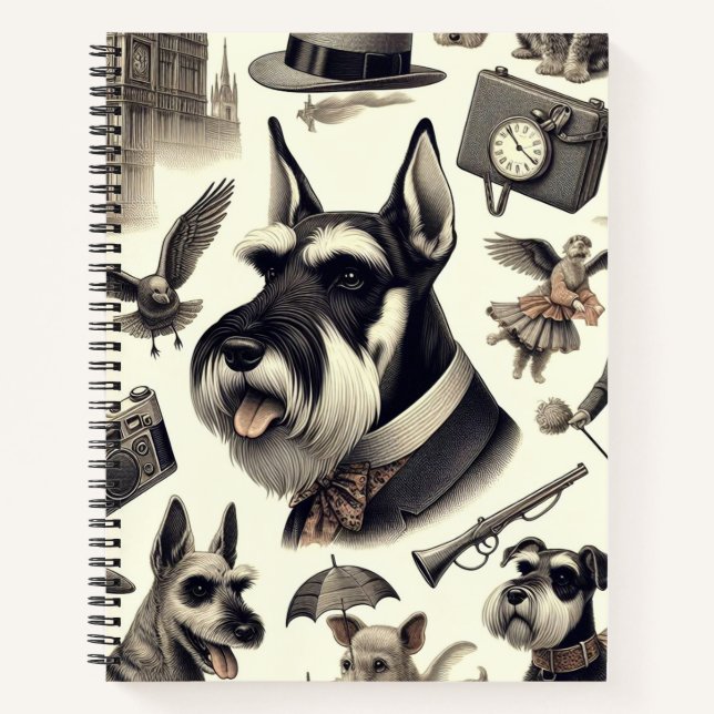 Vintage Schnauzer  Seamless Notebook (Front)