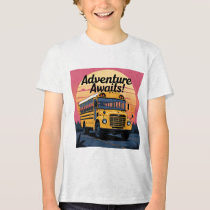 Vintage School Bus Design Tri-Blend Shirt