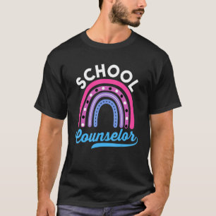 Vintage School Counsellor Teacher Rainbow Graphic  T-Shirt