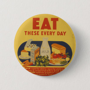Vintage School Days Milk Poster 6 Cm Round Badge
