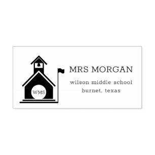 vintage school monogram teacher Rubber Stamp