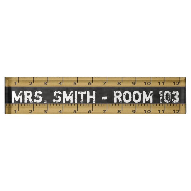 Vintage School Ruler | Teachers Nameplate (Front)