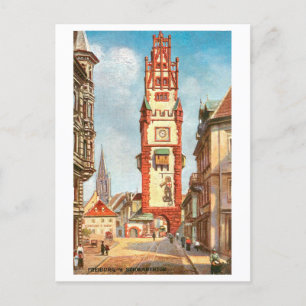 Vintage Schwabentor in Freiburg, Germany Postcard