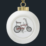 Vintage Schwinn Stingray bicycle bike Apple Krate Ceramic Ball Christmas Ornament<br><div class="desc">Vintage Schwinn Stingray bicycle bike Apple Krate old school muscle bike ornament.</div>