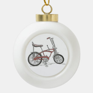 Vintage Schwinn Stingray bicycle bike Apple Krate Ceramic Ball Christmas Ornament
