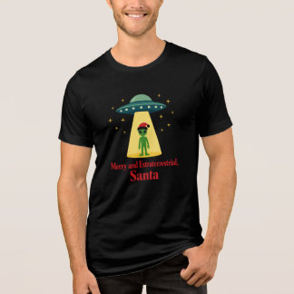 Vintage Sci Fi Alien Christmas UFO For Santa Fans Tri-Blend Shirt