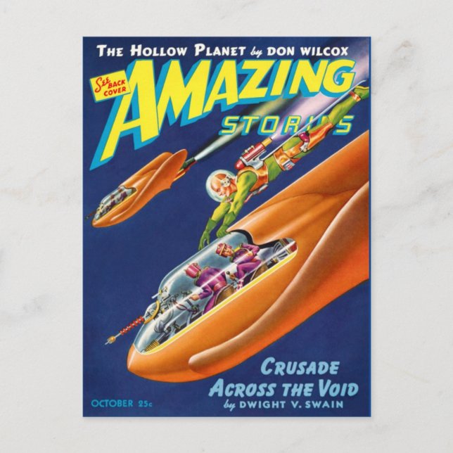 Vintage Sci Fi art Postcard (Front)