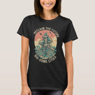 Vintage Sci-Fi Bio-Dome City Illustration T-Shirt