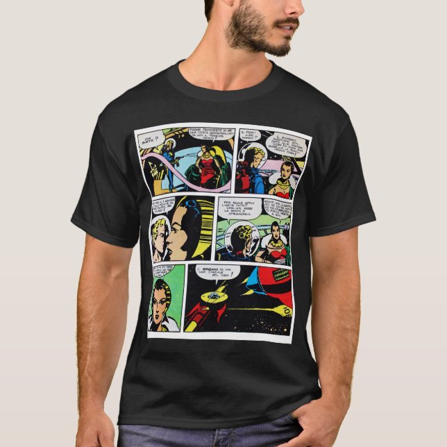 Vintage Sci-Fi comic strip T Shirt (Front)