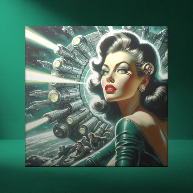 Vintage Sci-fi Woman Illustration Tile (Creator Uploaded)