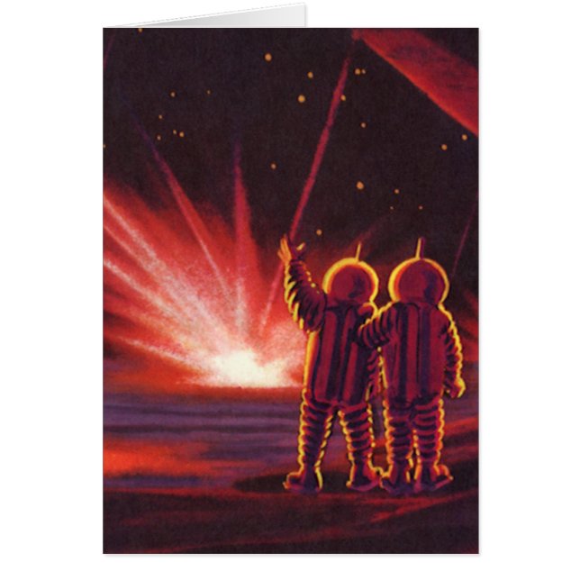 Vintage Science Fiction Alien Red Planet Explosion (Front)