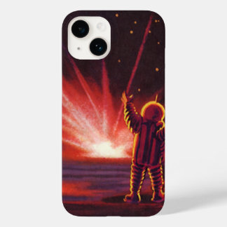 Vintage Science Fiction Alien Red Planet Explosion Case-Mate iPhone 14 Case