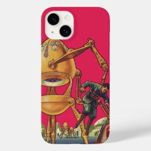 Vintage Science Fiction Alien Robot Captures Man Case-Mate iPhone 14 Case