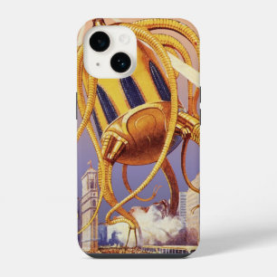 Vintage Science Fiction Alien War Invasion Octopus iPhone 14 Case