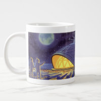 Vintage Science Fiction Aliens on Blue Planet Moon