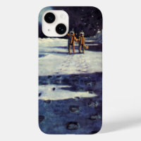 Vintage Science Fiction Astronaut Aliens on Moon